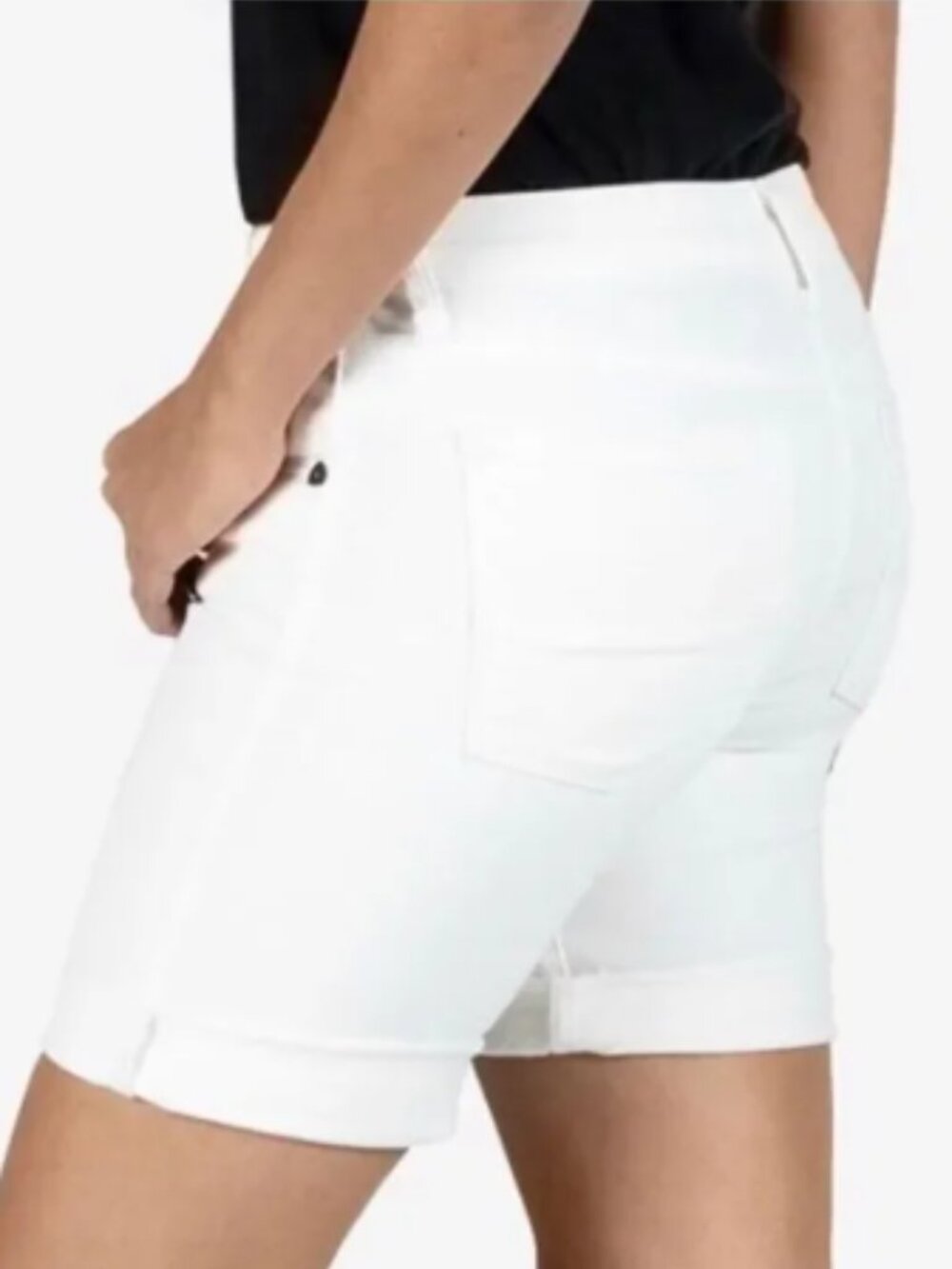 Kut from the Kloth Catherine Boyfriend Shorts, Optic White, Size 18W, NwT - Picture 2 of 4